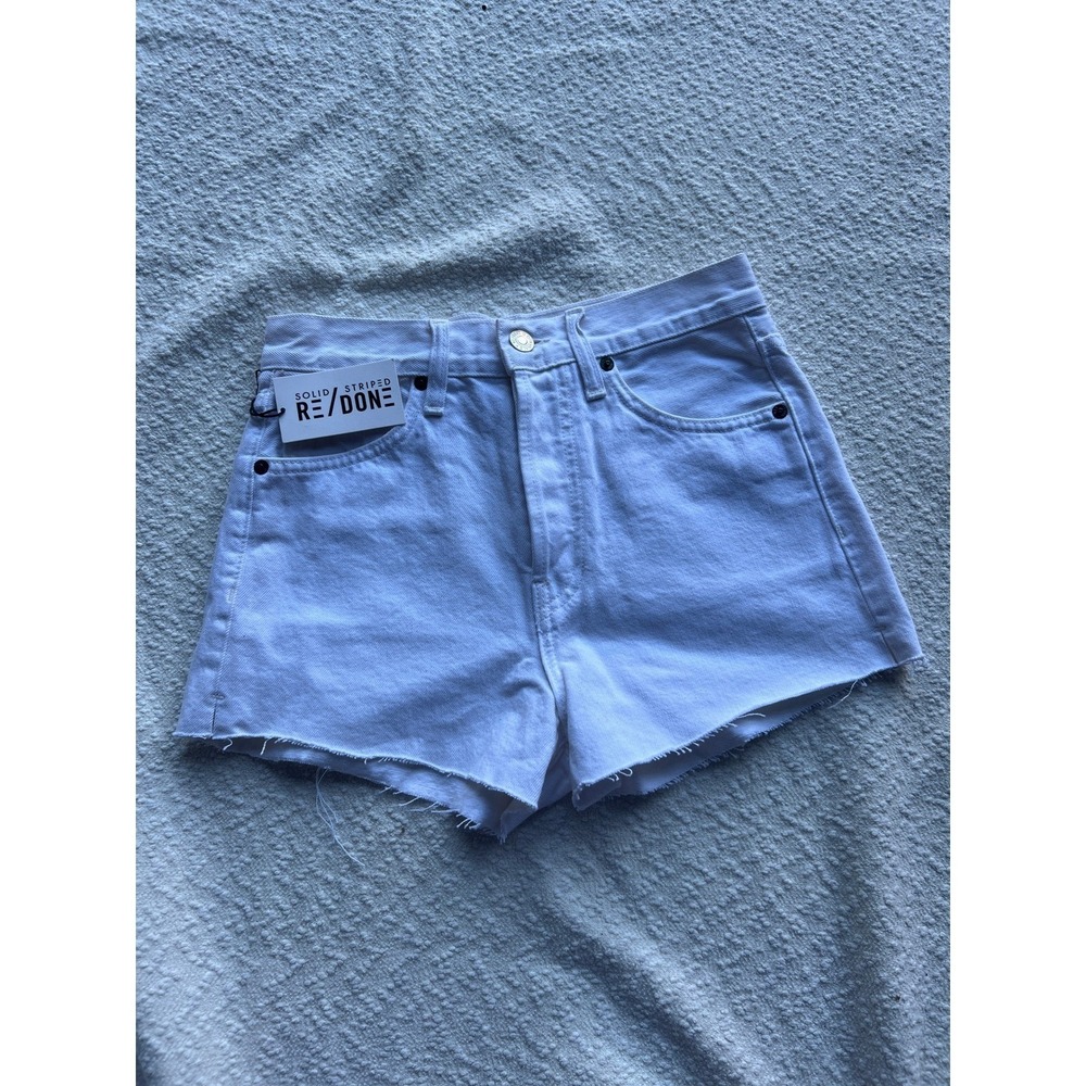 RE/DONE Solid & Striped High Rise Shorts Worn White Lip Pin 184-3WHRSSS 25
